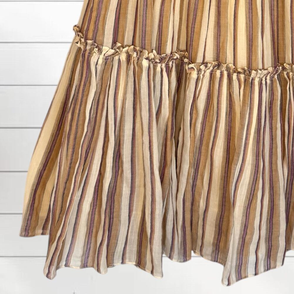 Ulla Johnson Severine Midi Skirt Beige Opal Tiered Ruffle Bohemian Cotton 6 - Picture 5 of 11